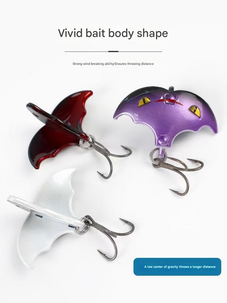 5-pack of bat lures, VIB long-cast spinners, V metallic spinners, T-plate lures, biomimetic.