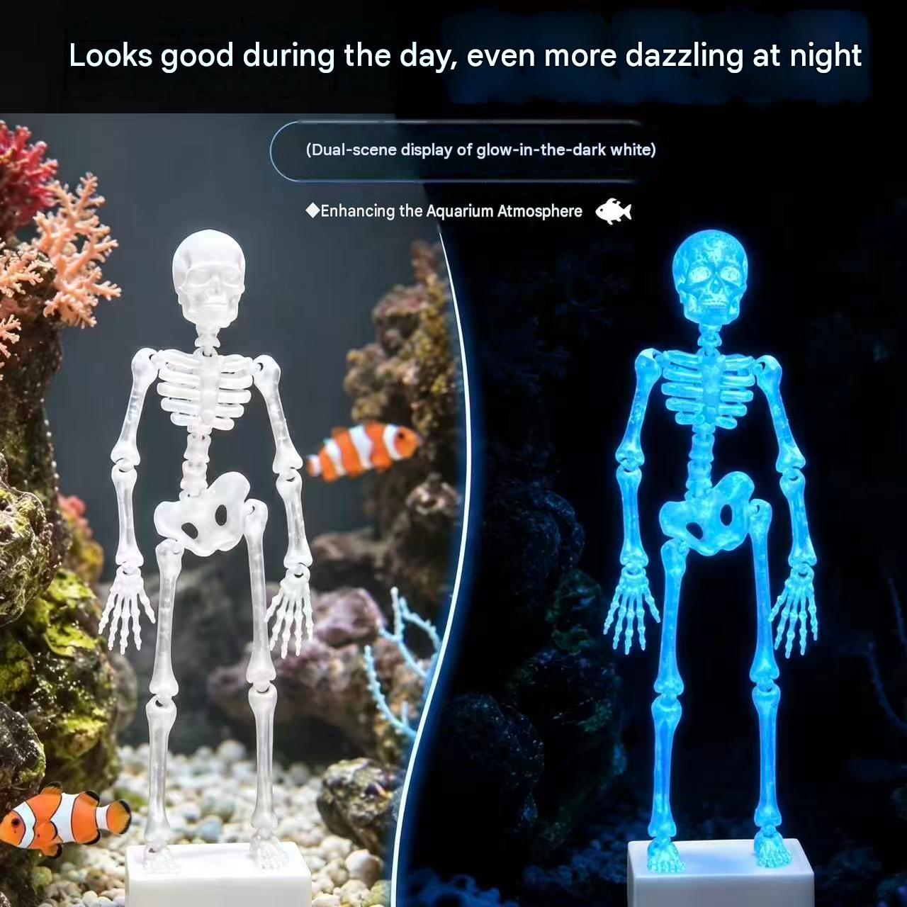 Creative Skull Aquarium Ornament: Dancing/Swaying Movable Aeration Decoration (Requires 4–5mm Air Tubing)