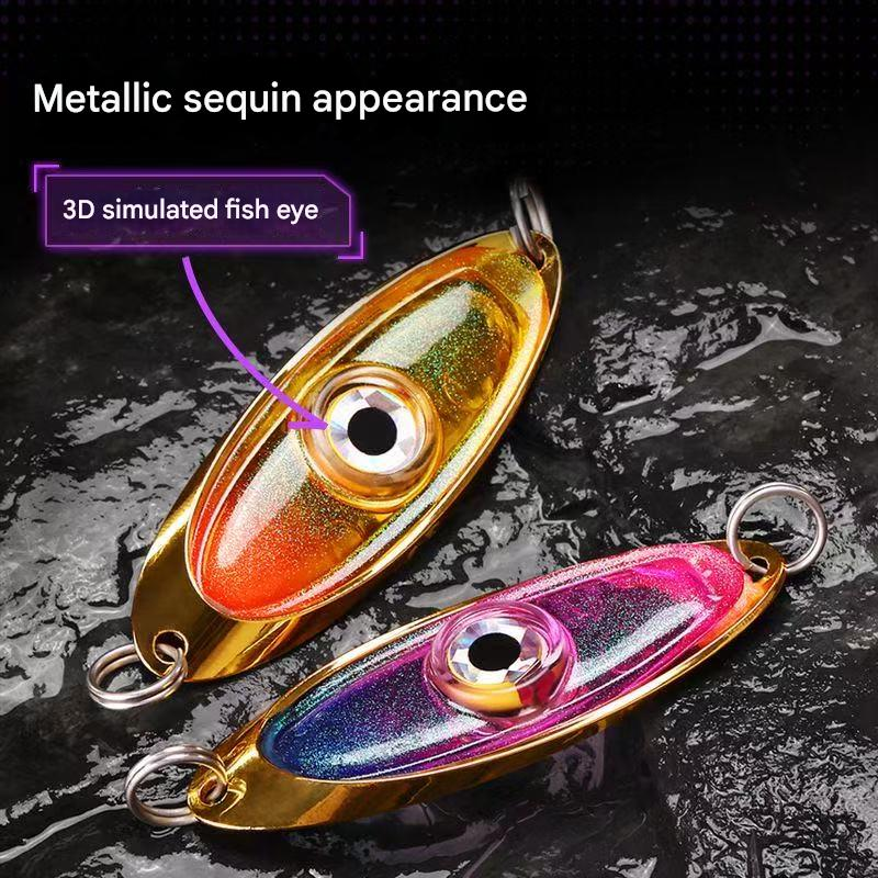3D simulated fisheye light with oblique slices, metallic sequins, 3-color light changing, waterproof and sealed design.