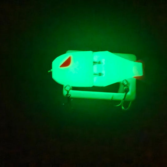 Night fishing luminous lure, highly effective fish attractant x60, 6cm long, glittery spinner for sea fishing.