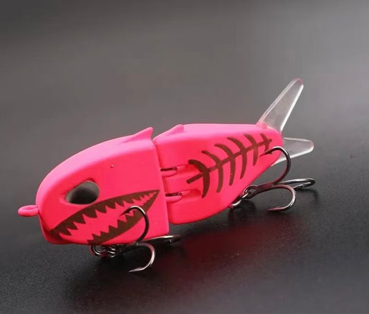 Universal artificial lure 6.5g multi-segmented fish swimming lure with biomimetic large turbulence and oscillation.