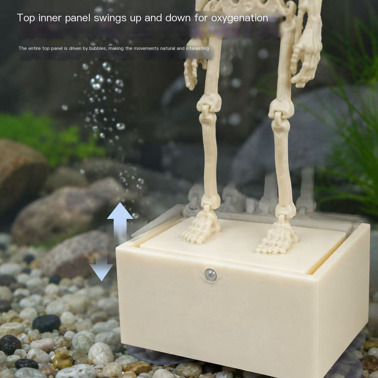 Creative Skull Aquarium Ornament: Dancing/Swaying Movable Aeration Decoration (Requires 4–5mm Air Tubing)
