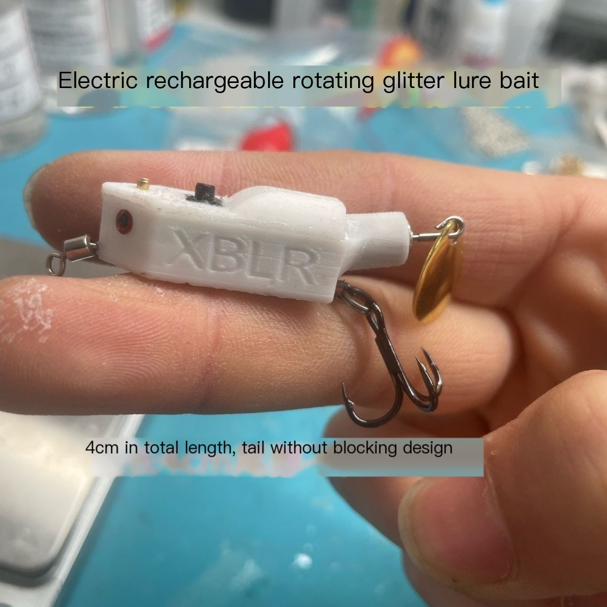New biomimetic electric rotating spinner electronic fish rechargeable lure