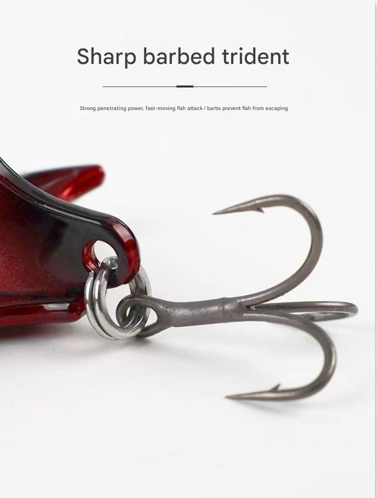 5-pack of bat lures, VIB long-cast spinners, V metallic spinners, T-plate lures, biomimetic.