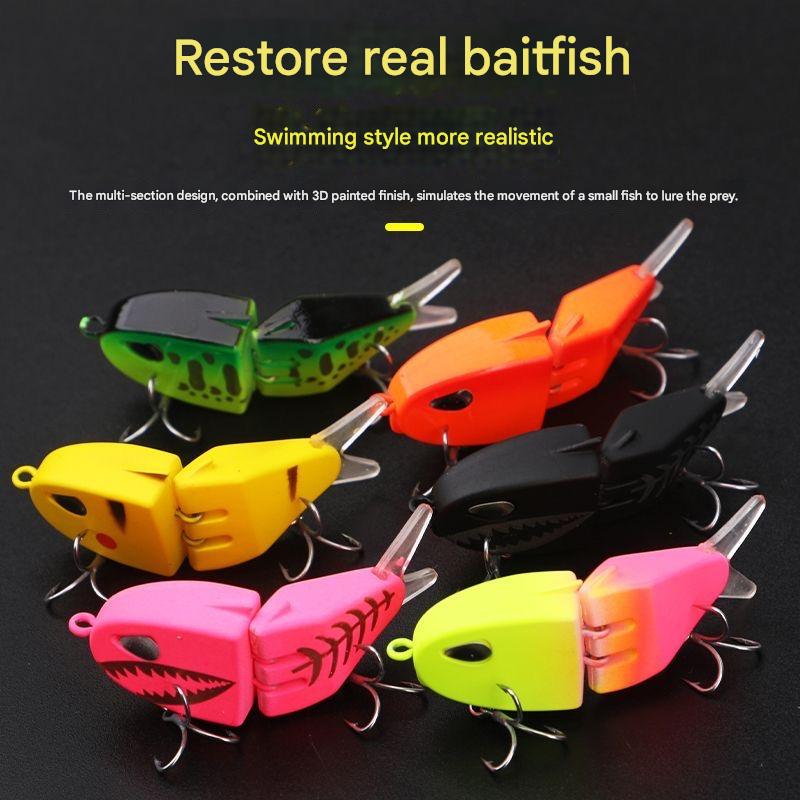 Universal artificial lure 6.5g multi-segmented fish swimming lure with biomimetic large turbulence and oscillation.