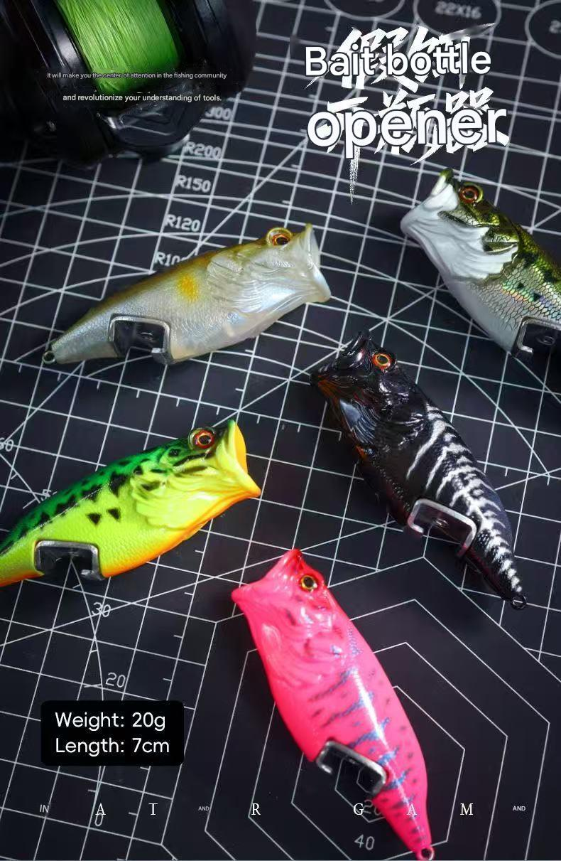 Lure bottle opener, magnetic portable beer bottle opener, bottle opener, artificial lure, refrigerator magnet, ornament.