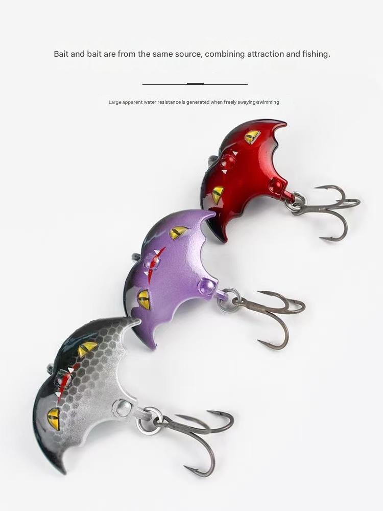 5-pack of bat lures, VIB long-cast spinners, V metallic spinners, T-plate lures, biomimetic.