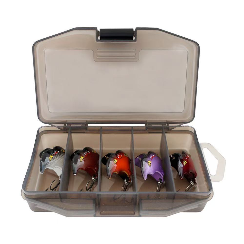 5-pack of bat lures, VIB long-cast spinners, V metallic spinners, T-plate lures, biomimetic.