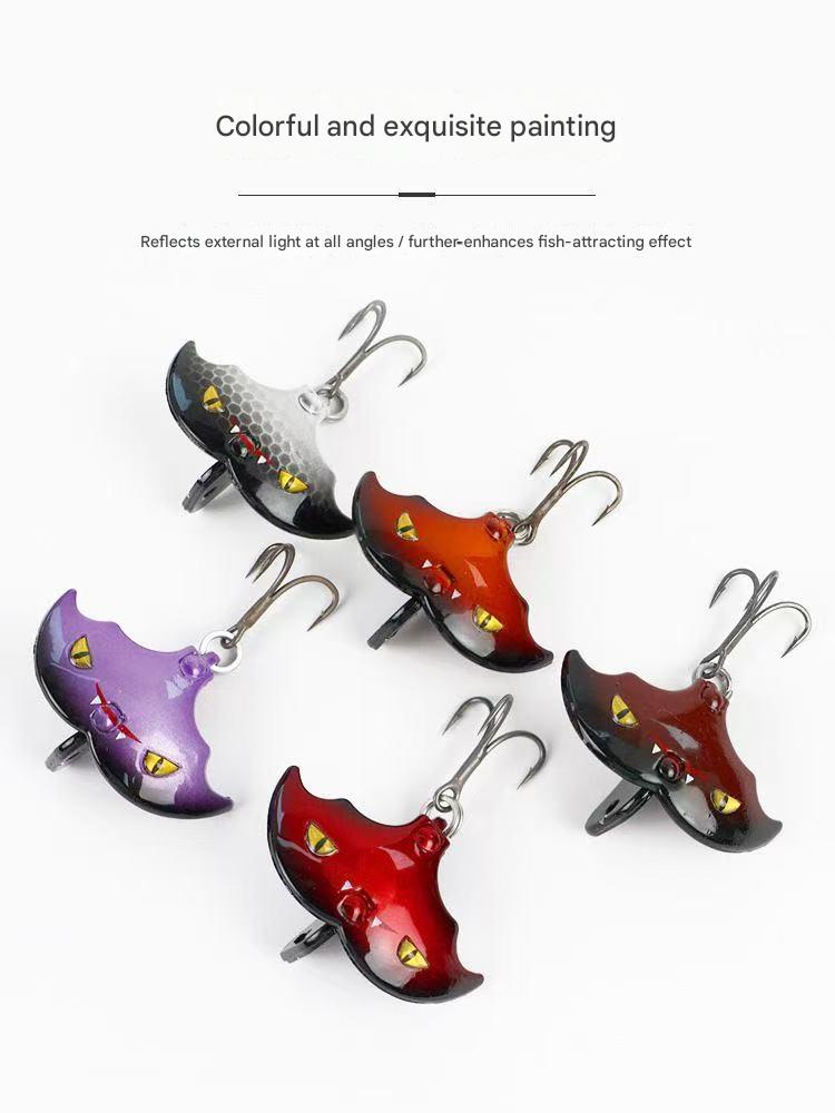 5-pack of bat lures, VIB long-cast spinners, V metallic spinners, T-plate lures, biomimetic.