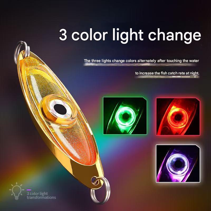 3D simulated fisheye light with oblique slices, metallic sequins, 3-color light changing, waterproof and sealed design.