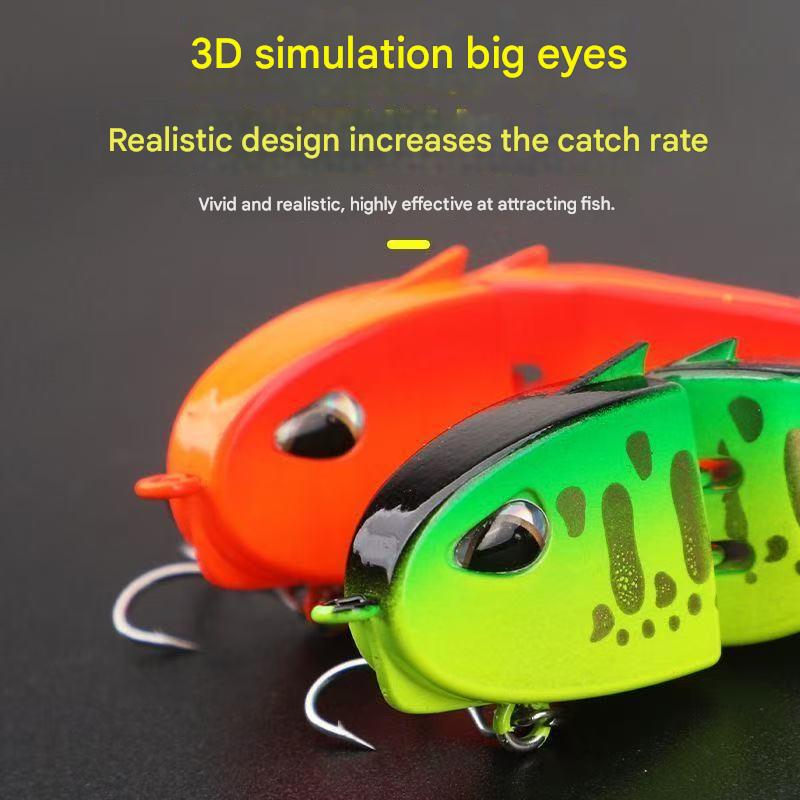 Universal artificial lure 6.5g multi-segmented fish swimming lure with biomimetic large turbulence and oscillation.